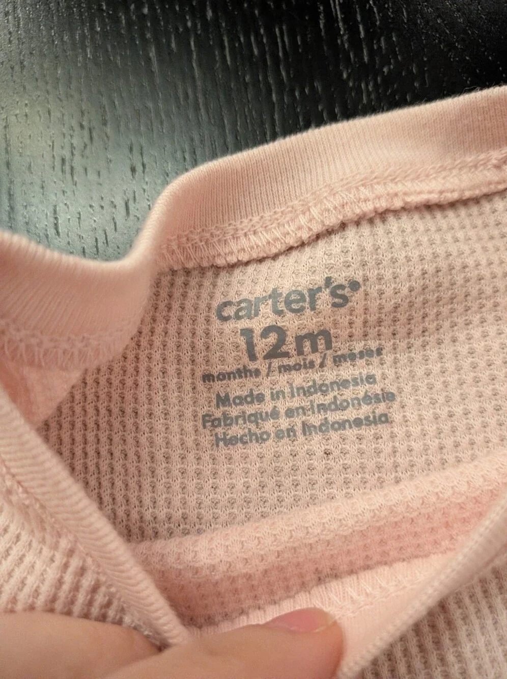 Carter's Light Pink Knit Dot Tee with Smiley Bow Embroidery